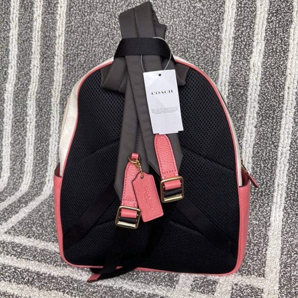 Coach 5671 Court Backpack In Signature Canvas Chalk / Taffy - Picture 6 of 16